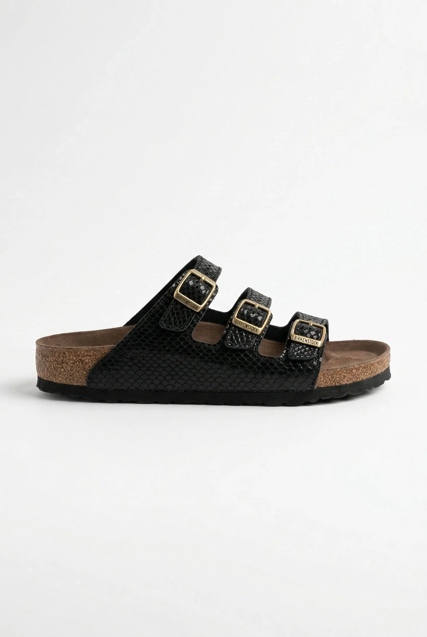 Brkn Siyah Parlak Üç Tokalı